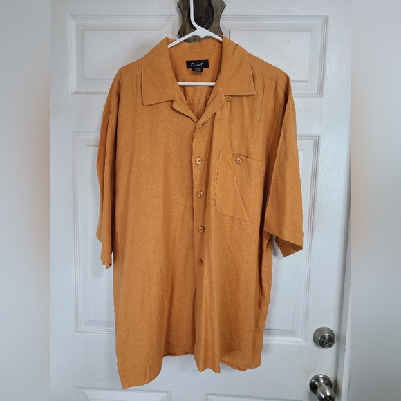 Trust Men's Short Sleeve Button Down Shirt, Size XXL, Color: Orange - Picture 3 of 10